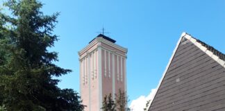 Der Wasserturm an der Hainstraße in aus der Ferne zu sehen. Foto: WSW