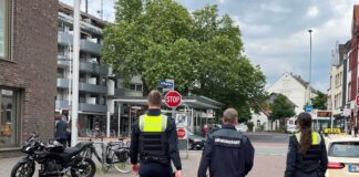 Die Einsatzkräfte der Polizei und des Ordnungsamtes zeigten unter anderem in den Bereichen Mittelstraße/"An der Gabelung" Präsenz. Foto: Polizei
