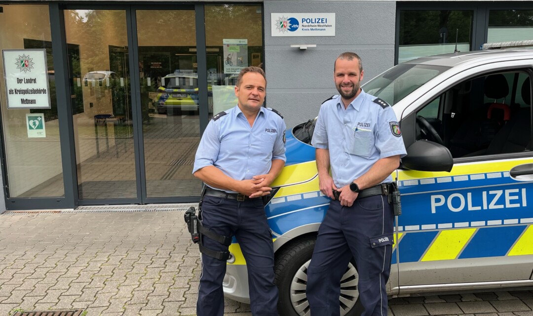 Die neuen Bezirksdienstbeamten Marco Peisker und Tim Bittner. Foto: Polizei