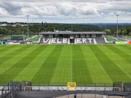 Das Velberter Stadion, die IMS-Arena, ist Heimat der SSVg Velbert. Foto: Mathias Kehren