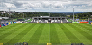 Das Velberter Stadion, die IMS-Arena, ist Heimat der SSVg Velbert. Foto: Mathias Kehren