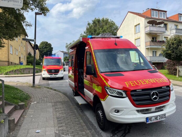 Die Feuerwehr rettete mehrere Tiere bei einem Wohnungsbrand an der Tilsiter Straße. Foto: Feuerwehr Heiligenhaus