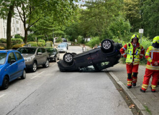 Am Mittwochvormittag überschlug sich eine 19-Jährige mit ihrem Toyota. Foto: Polizei