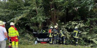 Die Insassen des Wagens musste die Feuerwehr befreien. Foto: FW Mülheim an der Ruhr