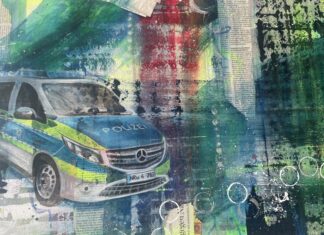 In der Kunstausstellung werden gemalte Werke unter anderem - passend zur Ausstellungslocation - mit Polizeimotiven zu sehen sein. Bild: Künstler