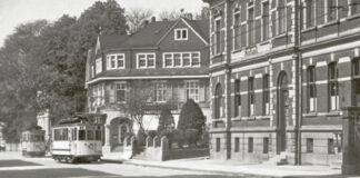 Das Bild für den Kalendermonat März zeigt eine Aufnahme der Straßenbahn. Foto: Förderungsgemeinschaft St. Georg