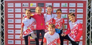 Fynn Jesper Nepicks, Mayla Suzann Nepicks, Kyara Goldmann, Paul Schneider, Daniel Radojkovic und Nick Frohnert (vorn). Foto: TTR