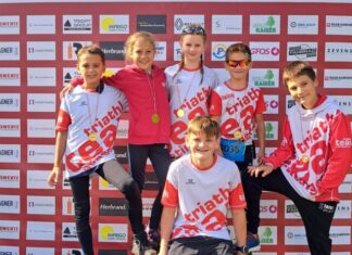Fynn Jesper Nepicks, Mayla Suzann Nepicks, Kyara Goldmann, Paul Schneider, Daniel Radojkovic und Nick Frohnert (vorn). Foto: TTR