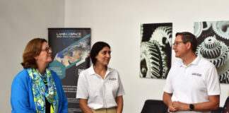 Kerstin Griese, Farangis Dürkopp und Sven Langbein im Gespräch. Foto: Büro Griese