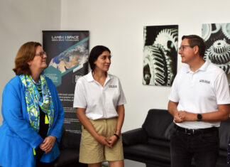 Kerstin Griese, Farangis Dürkopp und Sven Langbein im Gespräch. Foto: Büro Griese