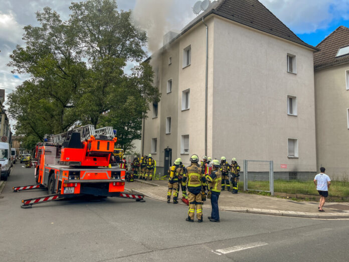 Ein Blick auf die Einsatzstelle. Foto: Feuerwehr Essen