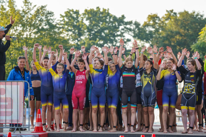 Auch der Nachwuchs durfte ran. Foto: Julian Richter/ Stadtwerke Ratingen Triathlon