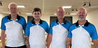 Die Erste der Sportkegler: Achim Gronauer, David Burggräf, Klaus-Dieter Lang und Thorsten Jentsch. Foto: privat