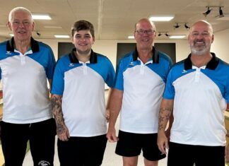 Die Erste der Sportkegler: Achim Gronauer, David Burggräf, Klaus-Dieter Lang und Thorsten Jentsch. Foto: privat