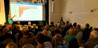 Voll war es in der Kulturvilla: Das Interesse an Informationen über Wärmepumpen ist groß. Foto: Grüne ME