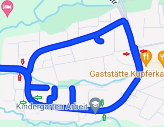 Die Skizze zeigt die betroffenen Stellen. Bild: Google Maps/SPD Erkrath