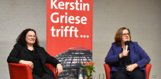 Andrea Nahles im Gespräch mit Kerstin Griese. Foto: Büro Griese