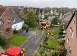 Der Einsatz der Feuerwehr in Tiefenbroich. Foto: FW Ratingen