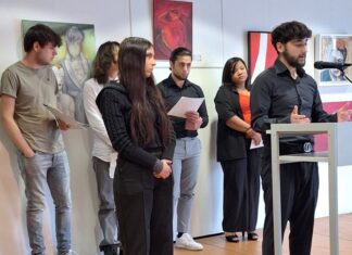 Schülerinnen und Schüler trugen Gedichte vor. Foto: Stadt Ratingen