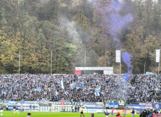 Zum Spiel gegen den Wuppertaler SV waren zahlreiche MSV-Anhänger angereist. Foto: Volkmann
