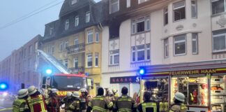 Die Feuerwehr Haan war mit rund 45 Kräften im Einsatz. Foto: Feuerwehr Haan