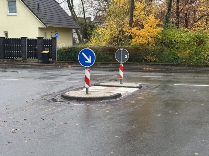 Die neue Verkehrsinsel an der Florastraße. Foto: Kreisstadt Mettmann