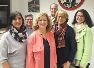 Der neue Vorstand des Fördervereins der Freiwilligen Feuerwehr Wülfrath: Franca Calvano, Nadine Tiebel, Kathrin Gerstacker, Mitte Anja Haas, Adelheid Heiden und Alexandra Joram. Foto: Stadt Wülfrath
