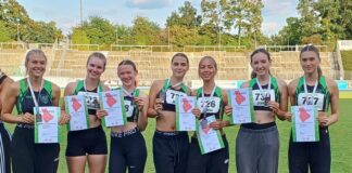 Carla Beermann, Maren Freitag, Carlotta Neuenhahn, Sydney Minski, Lia Richrath, Leona Schiffer und Sarah Speckenbach traten für die WU18 an. Foto: privat