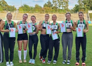 Carla Beermann, Maren Freitag, Carlotta Neuenhahn, Sydney Minski, Lia Richrath, Leona Schiffer und Sarah Speckenbach traten für die WU18 an. Foto: privat