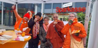 Bei dem Aktionstag setzten die Mitglieder des SI-Clubs in Heiligenhaus ein Zeichen gegen Gewalt. Foto: privat