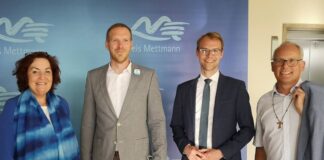 Claudia Schlottmann, Jan Heinisch, Christian Untrieser und Martin Sträßer. Foto: CDU Kreis Mettmann