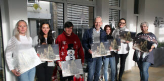 Die Domizil-Mitarbeiter in Neviges freuen sich über das unerwartete Geschenk. Foto: Lions