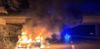 Das Auto brannte komplett aus. Foto: FW Essen