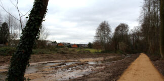 Die Arbeiten zur Renaturierung des Eselsbachs sind weitestgehend abgeschlossen, sodass der angrenzende Verbindungsweg wieder zur Nutzung freigegeben ist. Foto: Stadt Erkrath