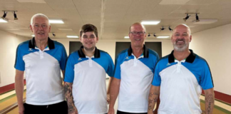 Die Erste der Sportkegler: Achim Gronauer, David Burggräf, Klaus-Dieter Lang und Thorsten Jentsch. Foto: privat
