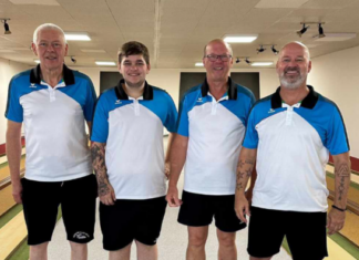 Die Erste der Sportkegler: Achim Gronauer, David Burggräf, Klaus-Dieter Lang und Thorsten Jentsch. Foto: privat