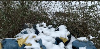 In der Nähe der Brücke am Sandfeld in Dornap wurden die Säcke illegal entsorgt. Foto: Regiobahn