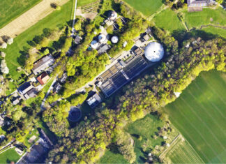 Das Klärwerk in Mettmann aus der Luft. Foto: BRW