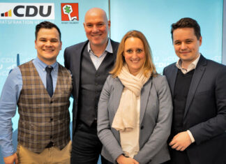 Die CDU hat ihre Spitzenkandidaten für die Kommunalwahl vorgestellt: Lucas Schröder, Dirk Lukrafka, Aline Brill und Nico Schmidt. Foto: CDU Velbert
