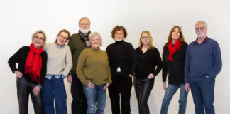 Angelika Lorenz, Petra Flachsenberg, Renate Hunstock, Raimund Bisek, Stephanie Hermes , Sylvia Knust-Schubert, Martina Chardin und Lothar Weuthen. Foto: Kunsthaus