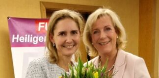 Vorstellung von Landratskandidatin Bettina Warnecke (links) bei der Frauen Union Heiligenhaus (rechts, Ulrike Stiers - Vorsitzende der Frauen Union). Foto: Frauen-Union Heiligenhaus