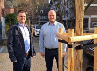 Patrick Anders und Peter Thomas möchten in Ratingen mehr Stadtgrün sehen. Foto: CDU