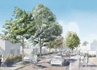 Der Düsselring nach der Umgestaltung. Grafik: Leinfelder