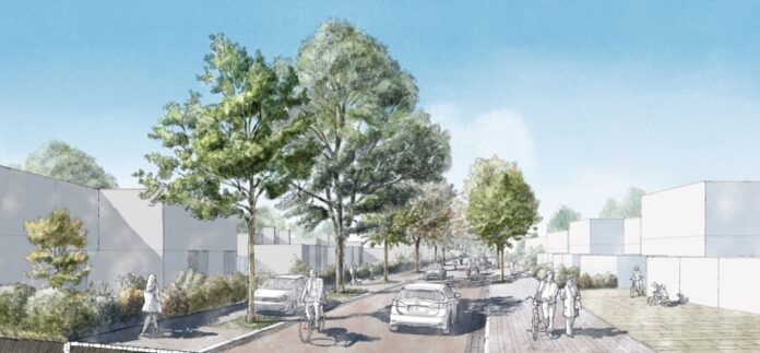 Der Düsselring nach der Umgestaltung. Grafik: Leinfelder