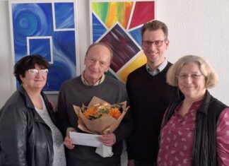 Dagmar Argow, Lucjan Drobny, Tim Jacobs, Nora Lenz. Foto: Betreuungsverein der Diakonie im Kirchenkreis Düsseldorf-Mettmann