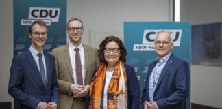 Landtagsabgeordnete der CDU-Landtagsfraktion des Kreises Mettmann: Christian Untrieser, Jan Heinisch, Claudia Schlottmann und Martin Sträßer. Foto: Ralph Sondermann