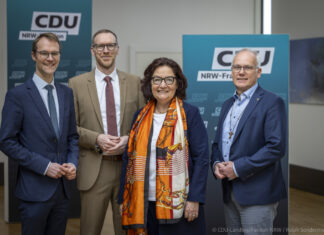 Landtagsabgeordnete der CDU-Landtagsfraktion des Kreises Mettmann: Christian Untrieser, Jan Heinisch, Claudia Schlottmann und Martin Sträßer. Foto: Ralph Sondermann