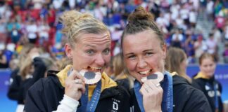Marina Hegering (r.) holte 2024 mit Deutschland Olympia-Bronze in Paris.