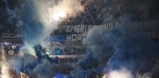Ein Feuerwerk der HSV-Fans samt Unterbrechung entpuppte sich als Bruch im Hamburger Spiel. 