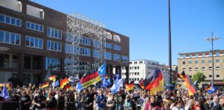 Bis zu 800 Menschen waren laut Polizei bei der Demo des Bündnisses «Gemeinsam für Deutschland» versammelt.
